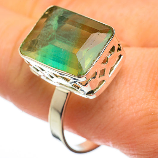 Green Fluorite Rings handcrafted by Ana Silver Co - RING60590