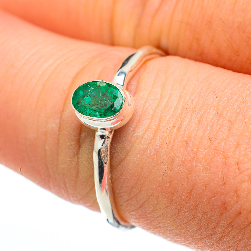 Zambian Emerald Rings handcrafted by Ana Silver Co - RING60591