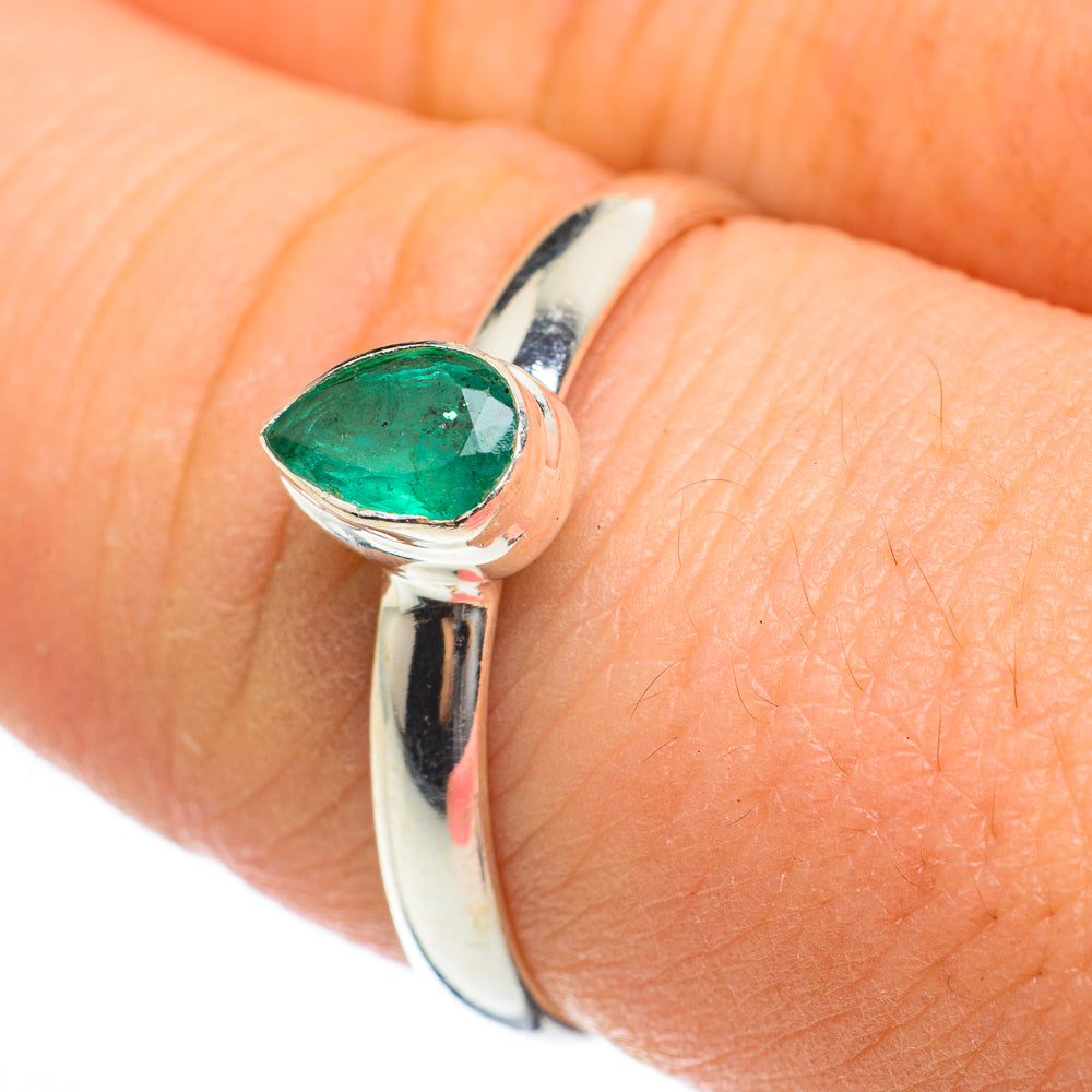 Zambian Emerald Rings handcrafted by Ana Silver Co - RING60606