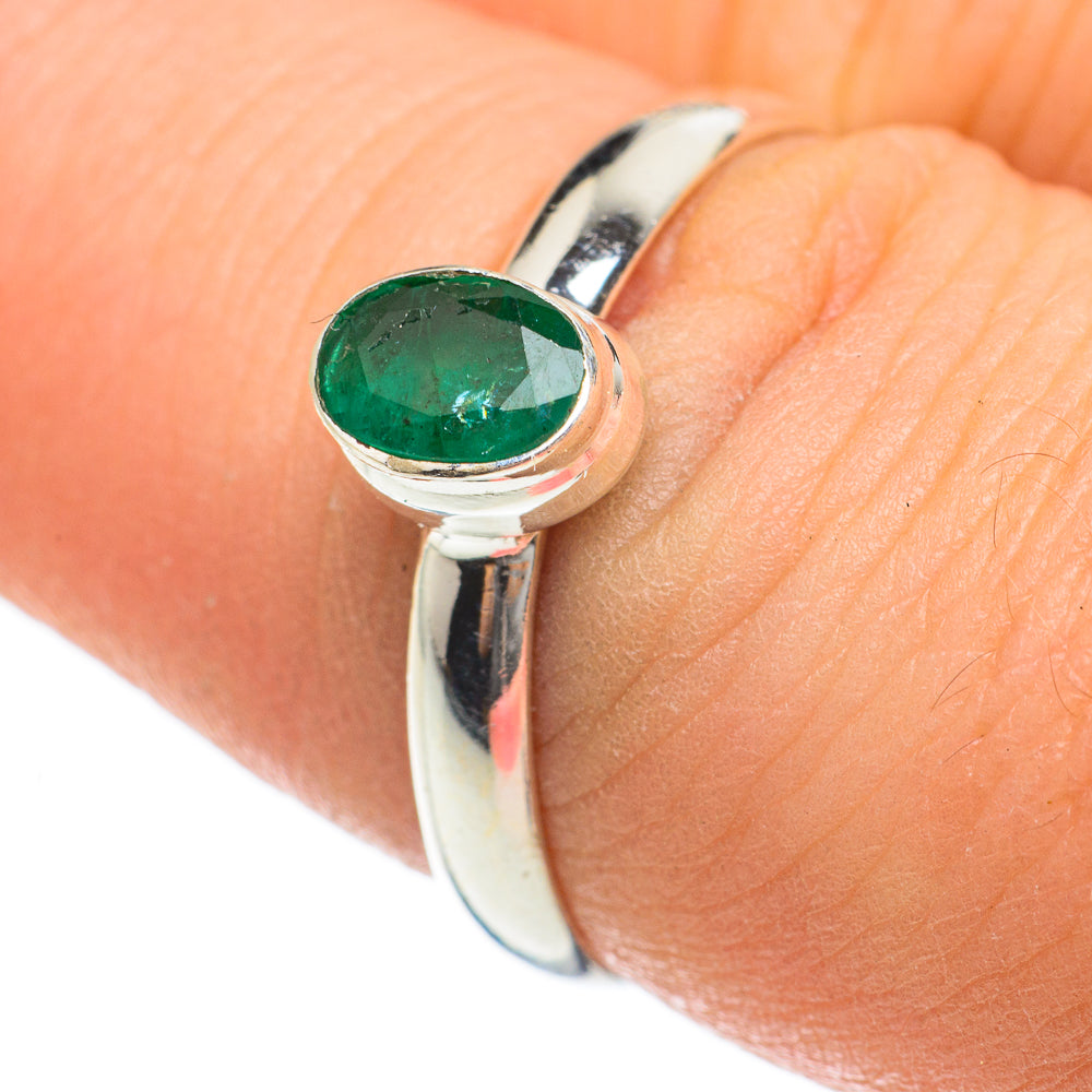 Zambian Emerald Rings handcrafted by Ana Silver Co - RING60607