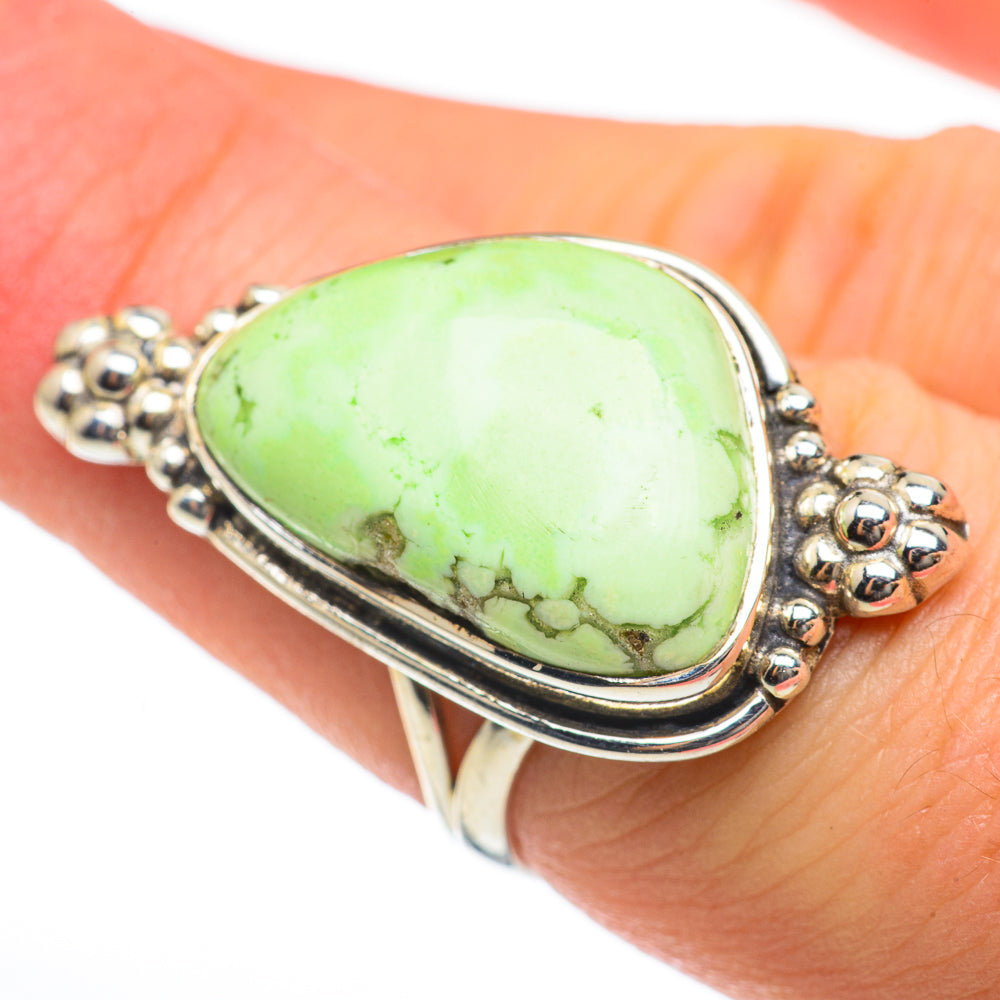 Lemon Chrysoprase Rings handcrafted by Ana Silver Co - RING60635