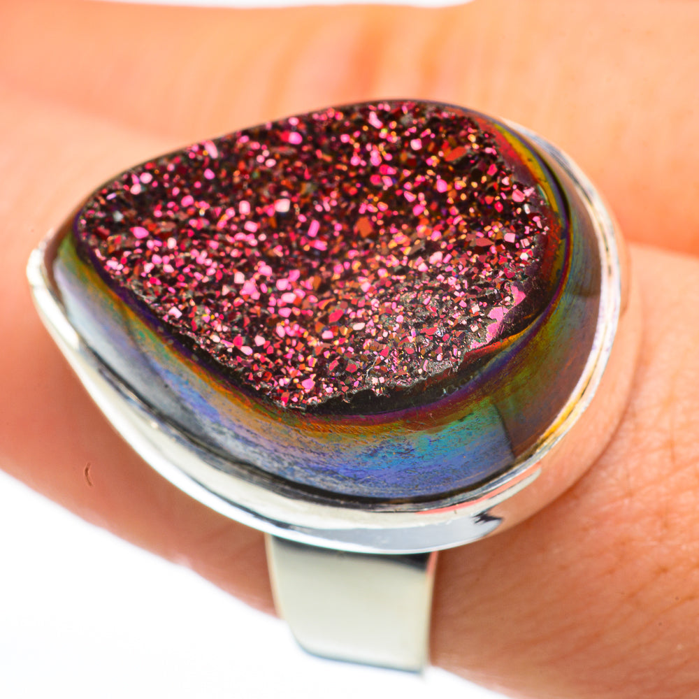 Titanium Druzy Rings handcrafted by Ana Silver Co - RING60643