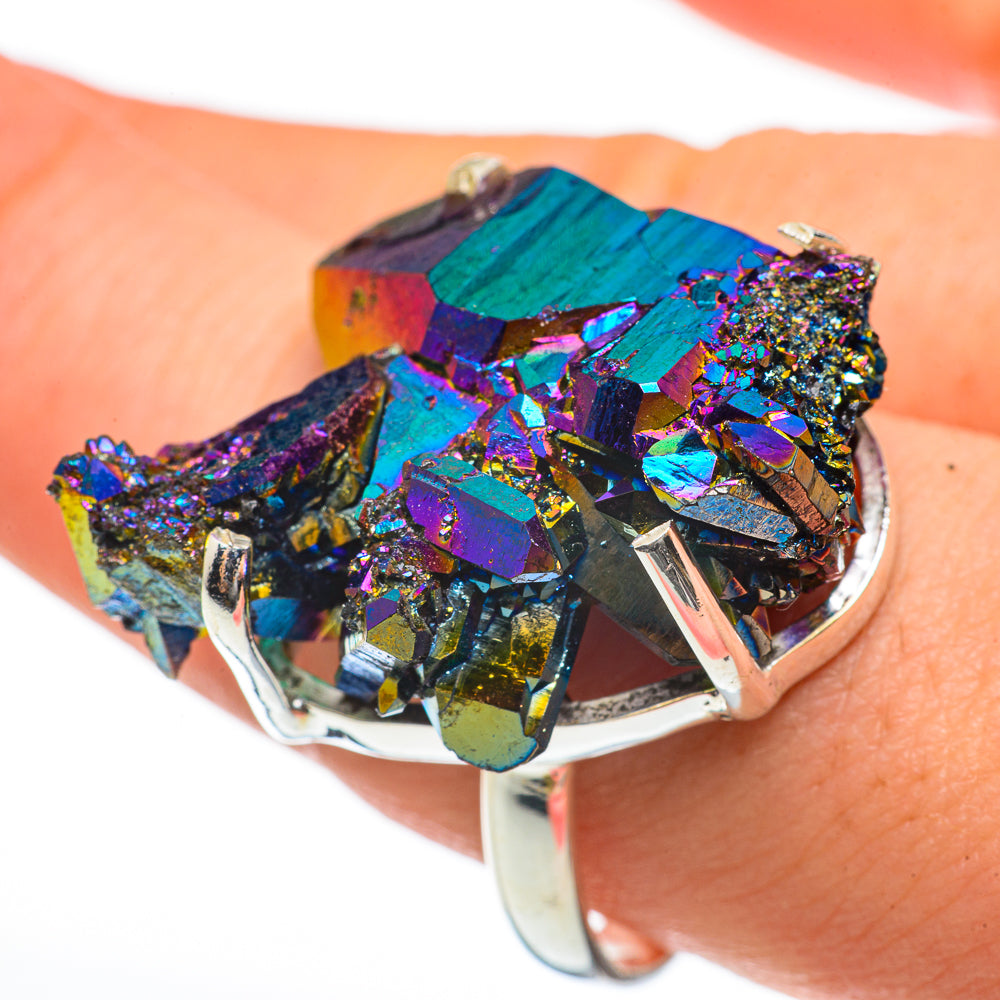 Titanium Sunshine Druzy Rings handcrafted by Ana Silver Co - RING60649