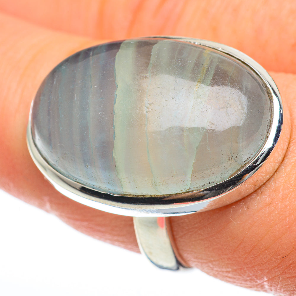 Blue Fluorite Rings handcrafted by Ana Silver Co - RING60655