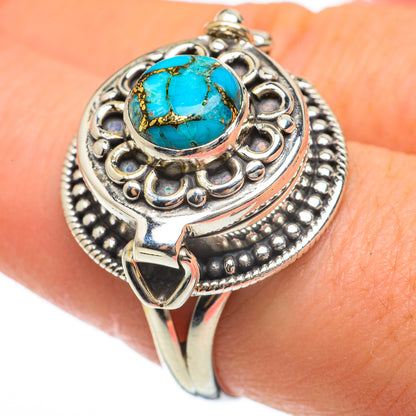 Blue Copper Composite Turquoise Rings handcrafted by Ana Silver Co - RING60661