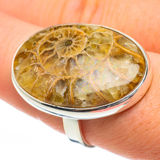 Ammonite Fossil Rings handcrafted by Ana Silver Co - RING60664