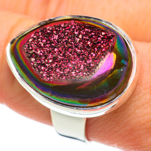 Titanium Druzy Rings handcrafted by Ana Silver Co - RING60671