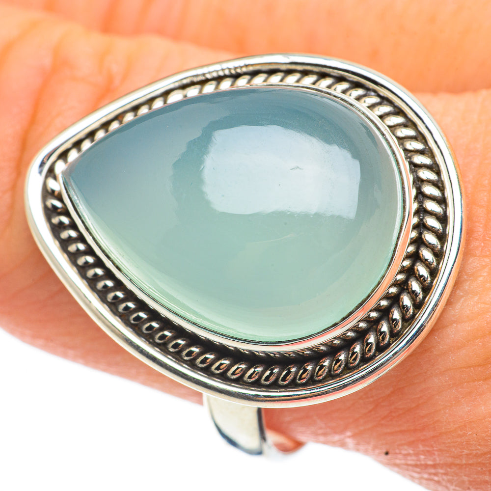 Aqua Chalcedony Rings handcrafted by Ana Silver Co - RING60688