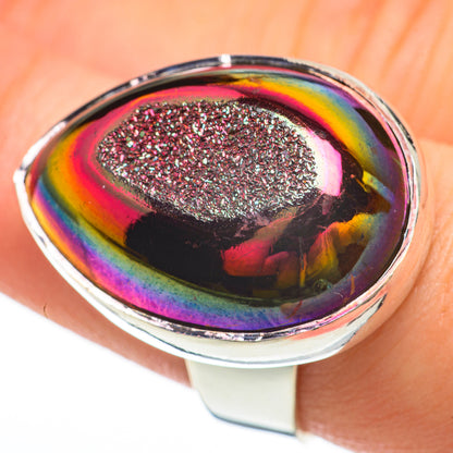 Titanium Druzy Rings handcrafted by Ana Silver Co - RING60703