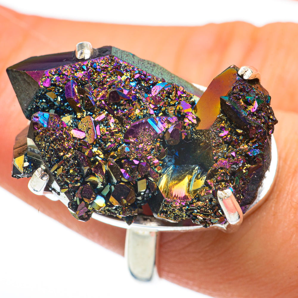 Titanium Druzy Rings handcrafted by Ana Silver Co - RING60704