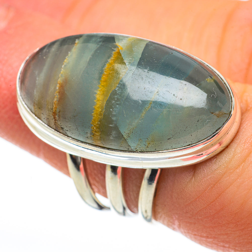 Blue Fluorite Rings handcrafted by Ana Silver Co - RING60714