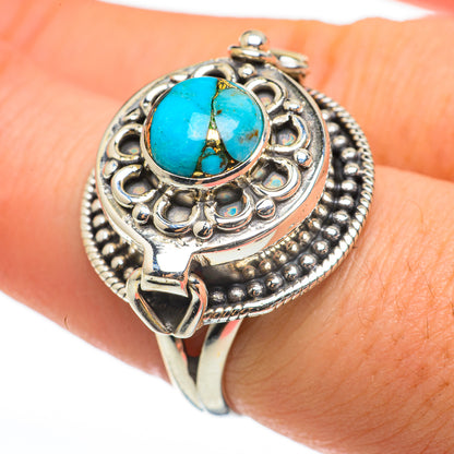 Blue Copper Composite Turquoise Rings handcrafted by Ana Silver Co - RING60716