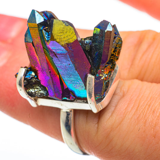Titanium Sunshine Druzy Rings handcrafted by Ana Silver Co - RING60732