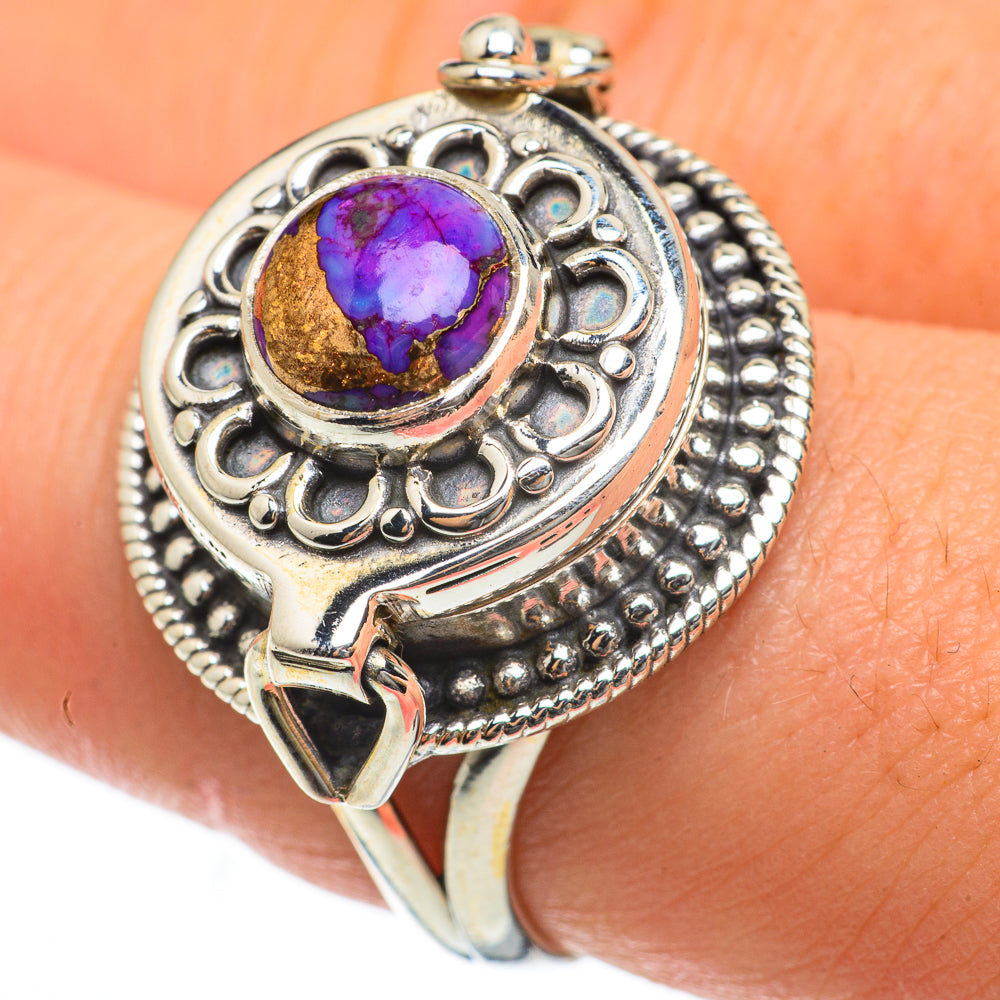 Purple Copper Composite Turquoise Rings handcrafted by Ana Silver Co - RING60750