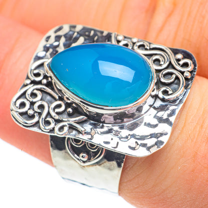 Aqua Chalcedony Rings handcrafted by Ana Silver Co - RING60753