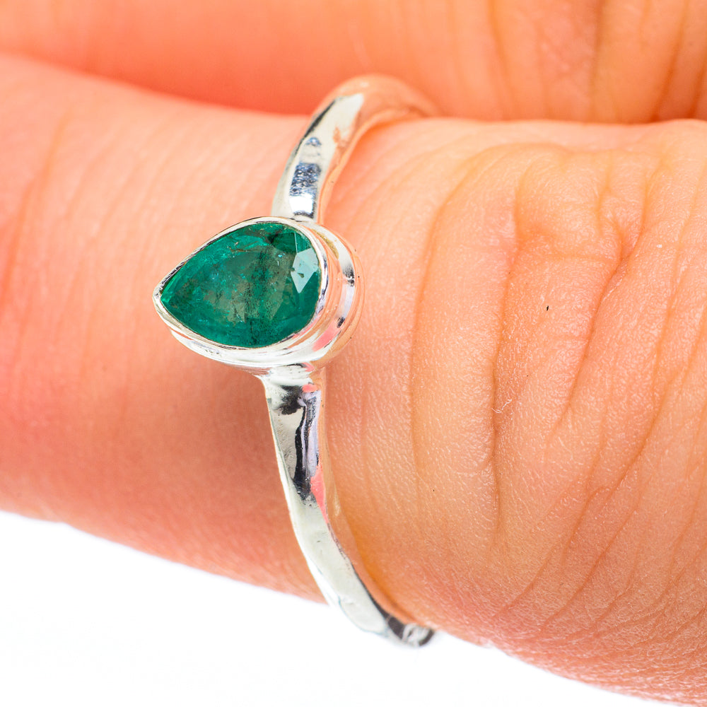 Zambian Emerald Rings handcrafted by Ana Silver Co - RING60757
