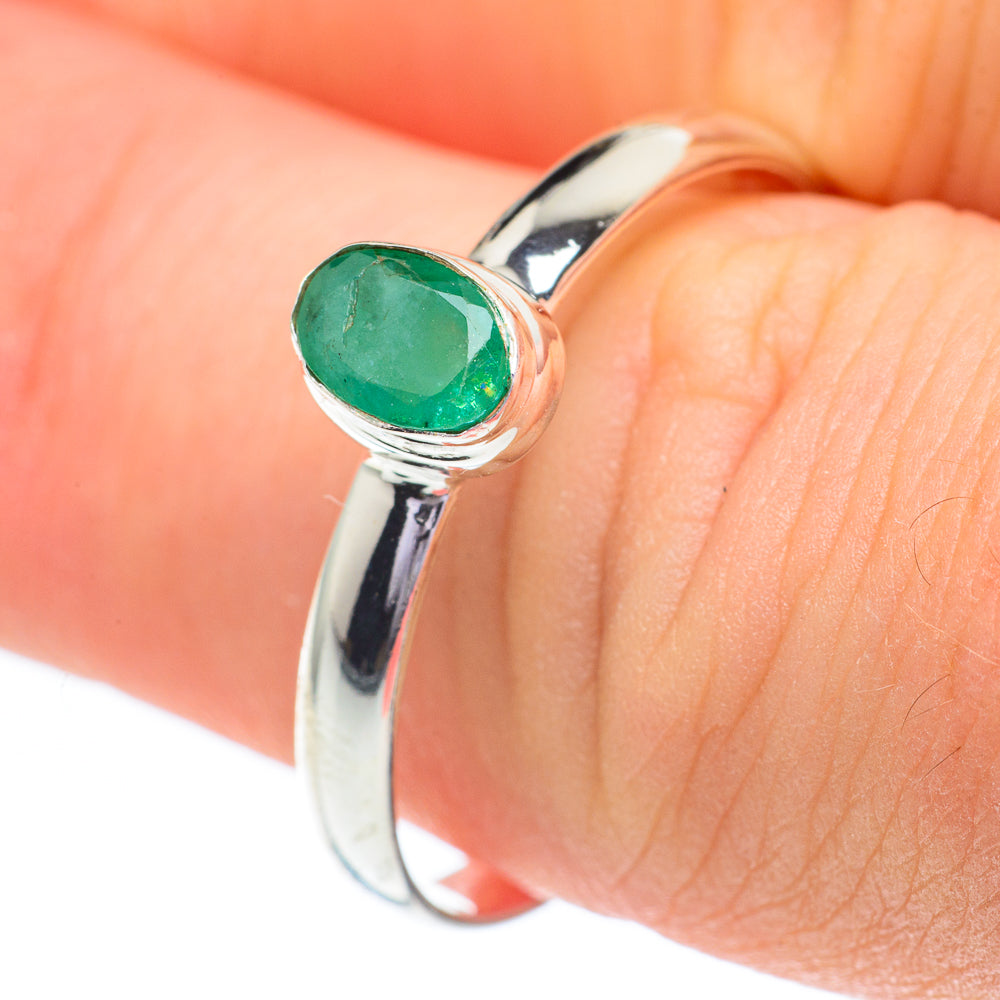 Zambian Emerald Rings handcrafted by Ana Silver Co - RING60760