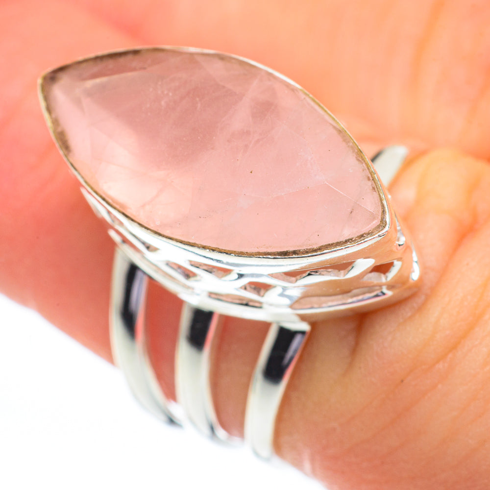 Rose Quartz Rings handcrafted by Ana Silver Co - RING60765