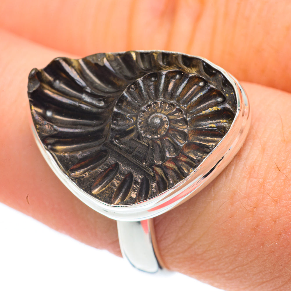 Pyrite Fossil Rings handcrafted by Ana Silver Co - RING60774