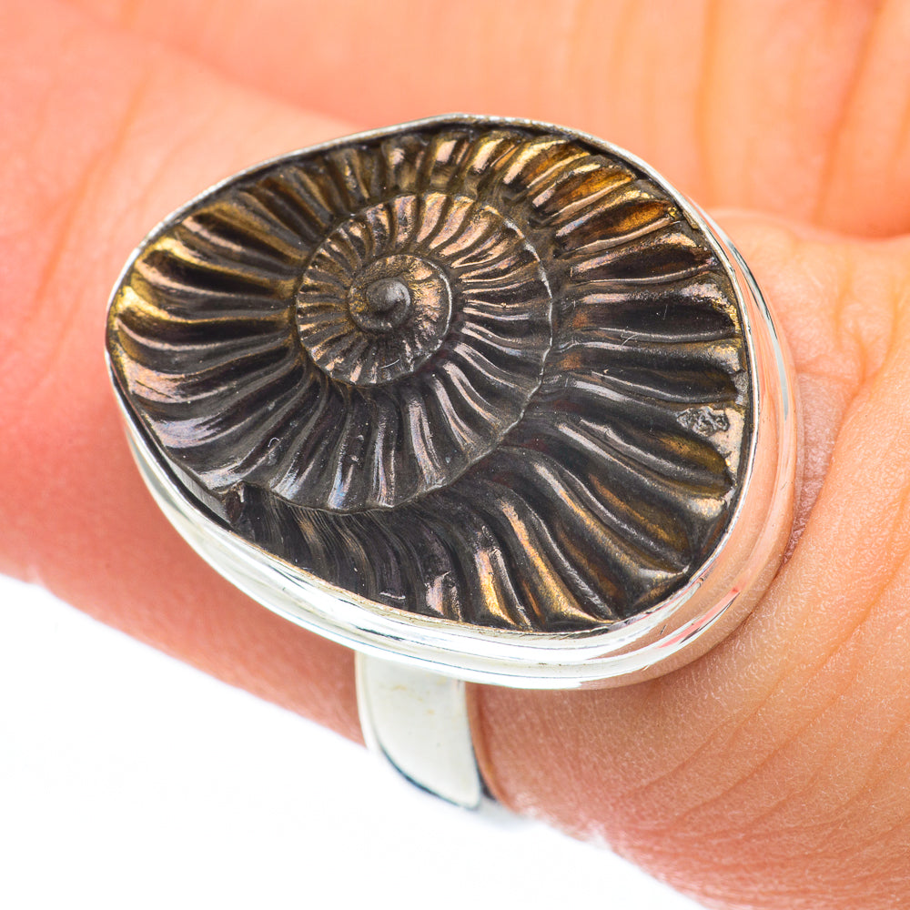 Pyrite Fossil Rings handcrafted by Ana Silver Co - RING60775
