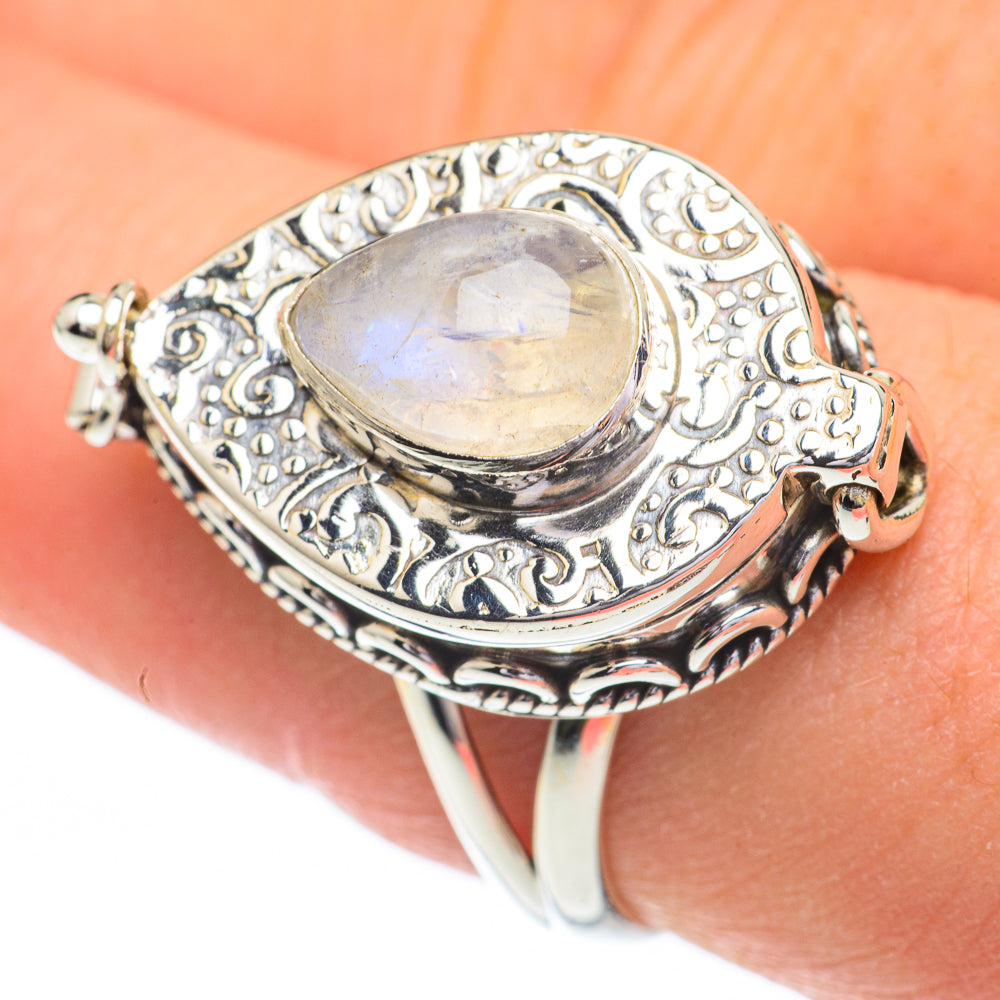 Rainbow Moonstone Rings handcrafted by Ana Silver Co - RING60778