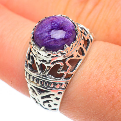 Charoite Rings handcrafted by Ana Silver Co - RING60803