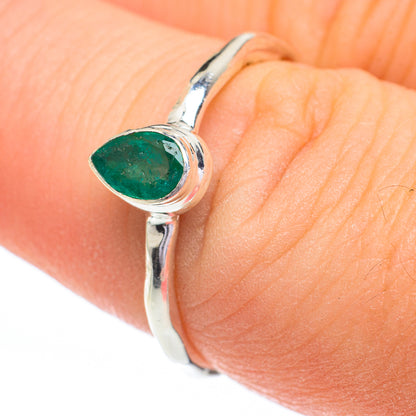 Zambian Emerald Rings handcrafted by Ana Silver Co - RING60822
