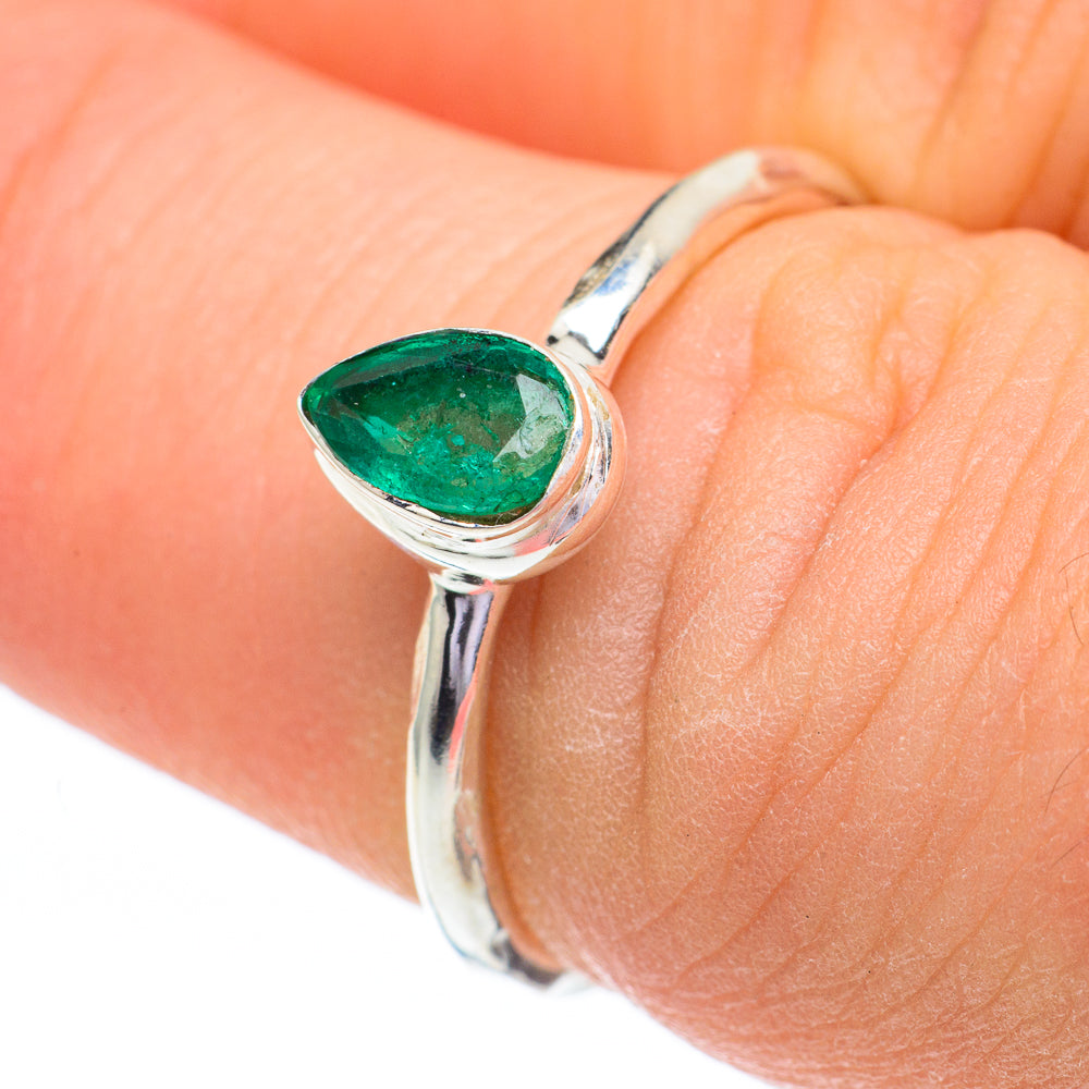 Zambian Emerald Rings handcrafted by Ana Silver Co - RING60846