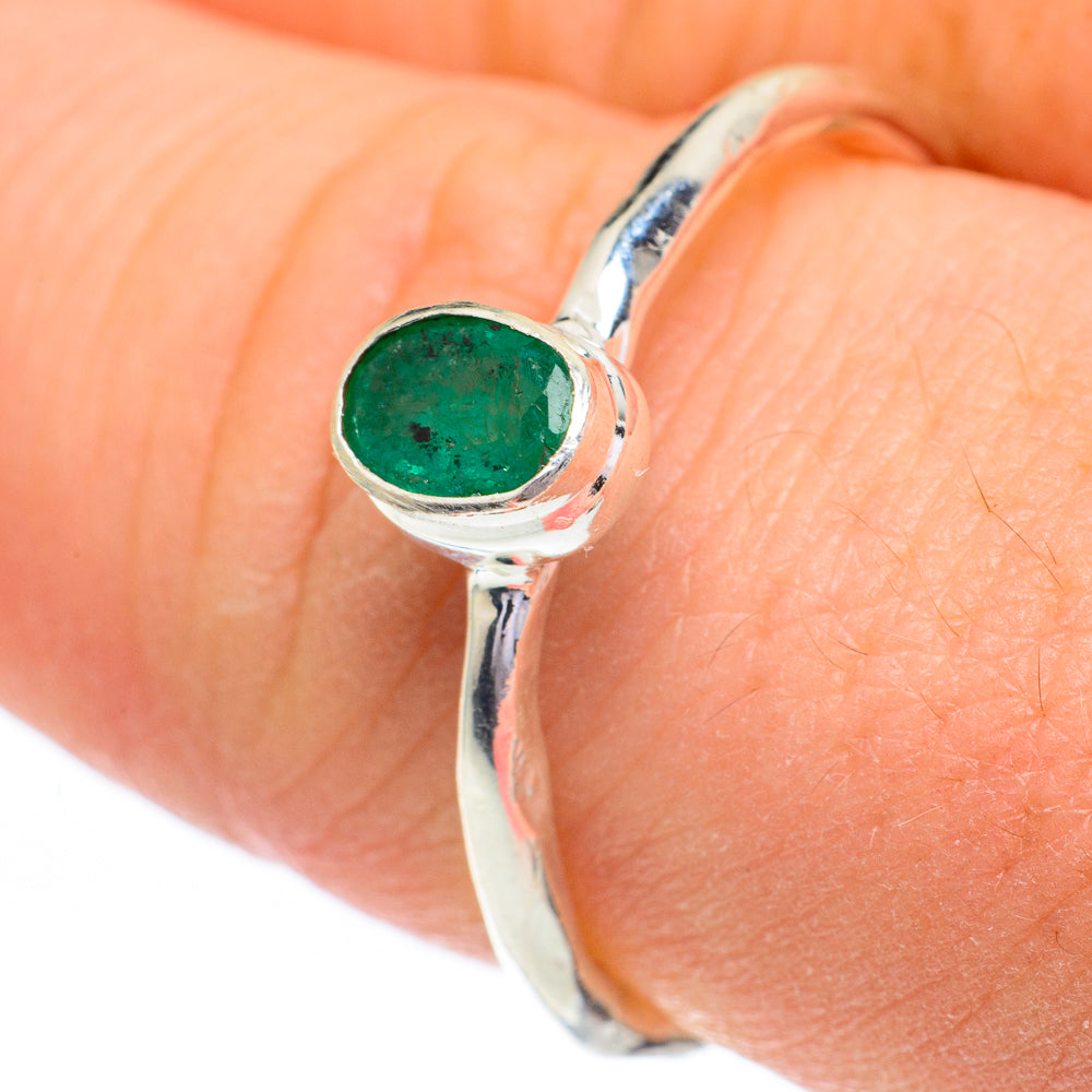 Zambian Emerald Rings handcrafted by Ana Silver Co - RING60848