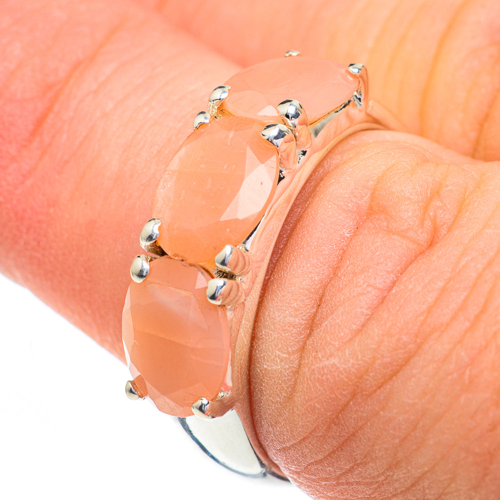 Peach Moonstone Rings handcrafted by Ana Silver Co - RING60851