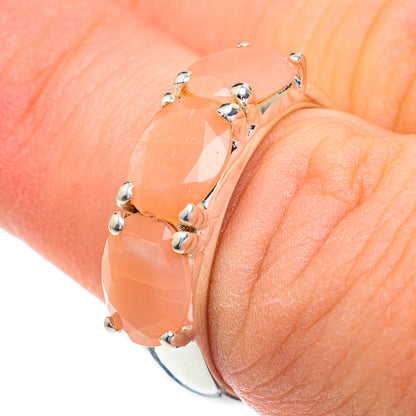Peach Moonstone Rings handcrafted by Ana Silver Co - RING60851