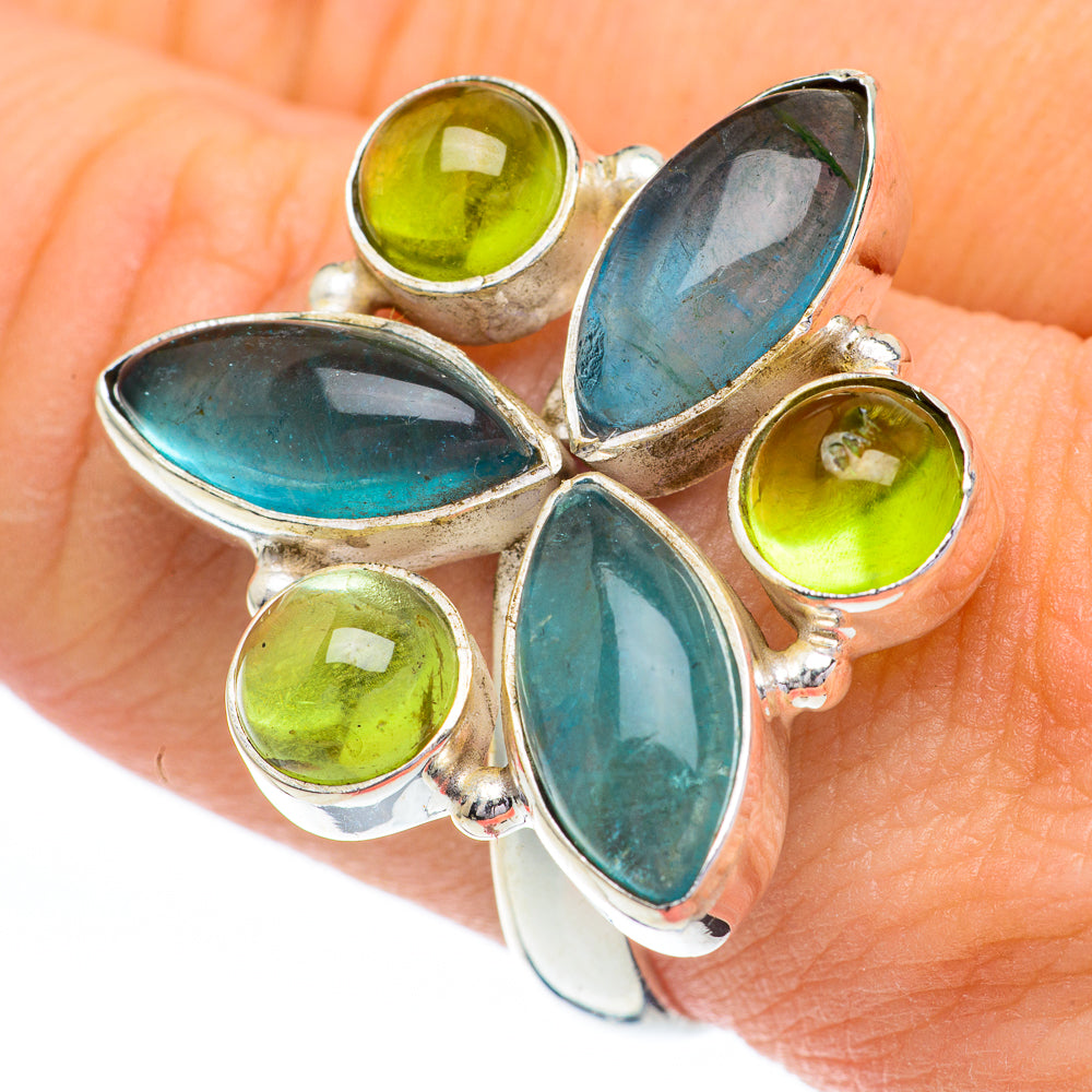 Blue Fluorite Rings handcrafted by Ana Silver Co - RING60864