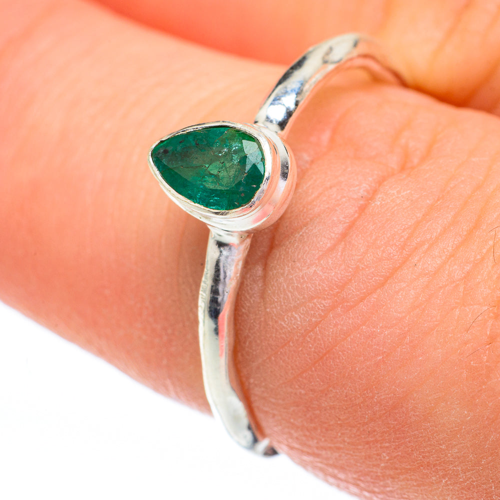 Zambian Emerald Rings handcrafted by Ana Silver Co - RING60888