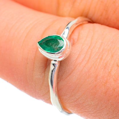 Zambian Emerald Rings handcrafted by Ana Silver Co - RING60902