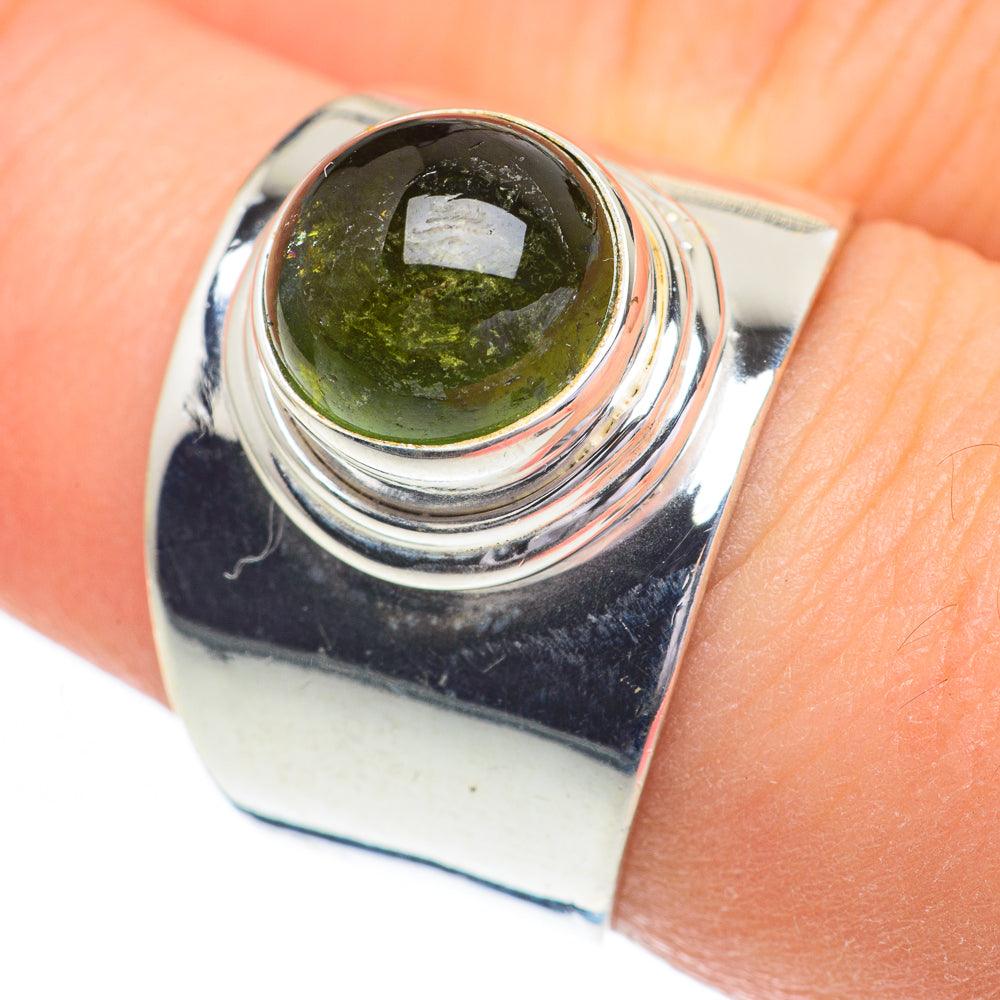 Green Tourmaline Rings handcrafted by Ana Silver Co - RING60903