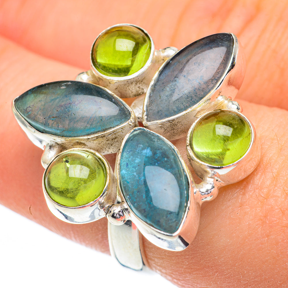 Blue Fluorite Rings handcrafted by Ana Silver Co - RING60916