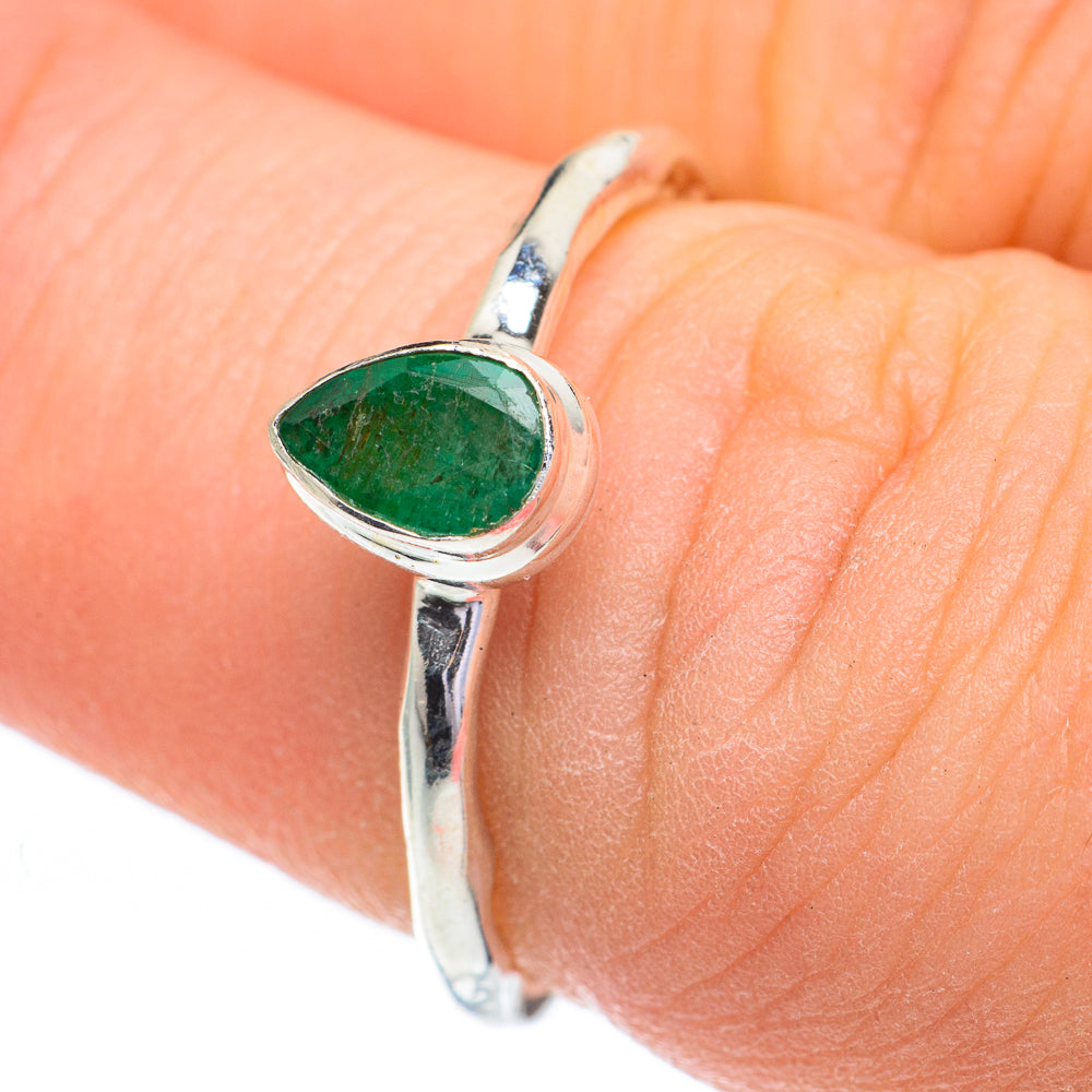 Zambian Emerald Rings handcrafted by Ana Silver Co - RING60918