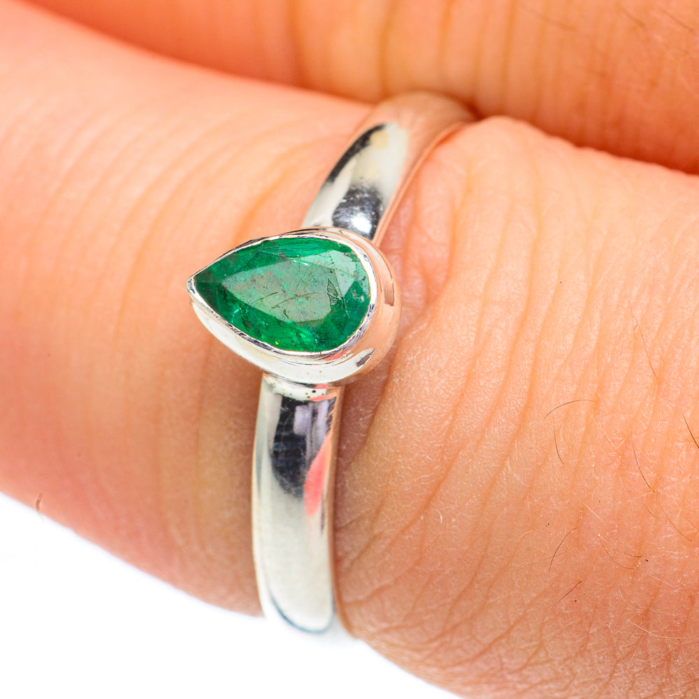 Zambian Emerald Rings handcrafted by Ana Silver Co - RING60934