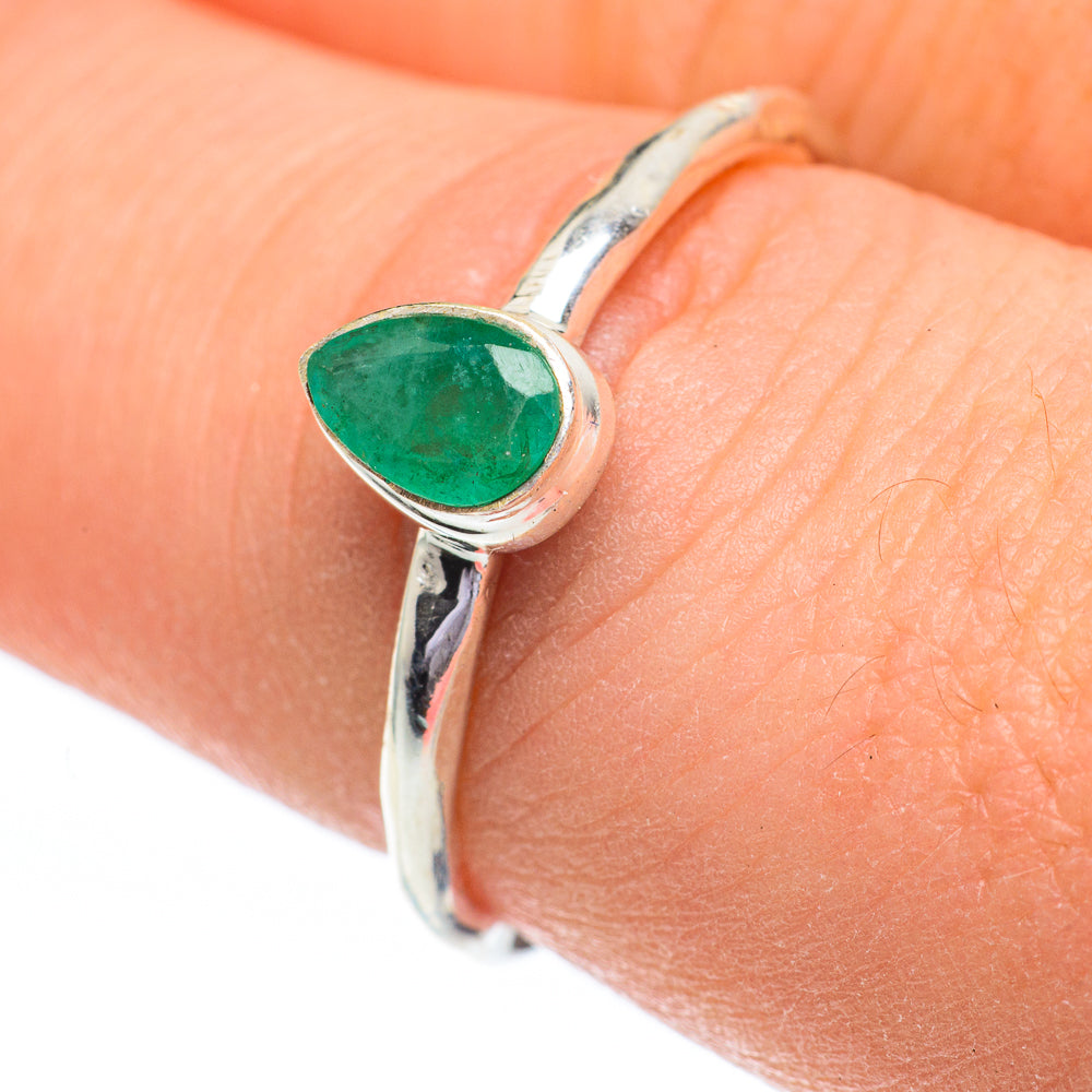 Zambian Emerald Rings handcrafted by Ana Silver Co - RING60947