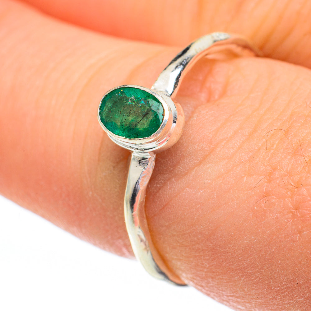 Zambian Emerald Rings handcrafted by Ana Silver Co - RING60948
