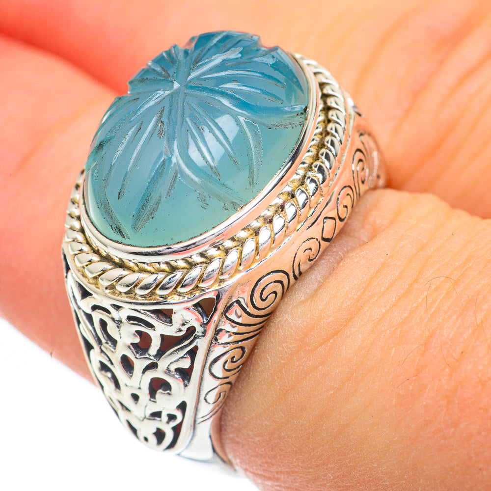 Aqua Chalcedony Rings handcrafted by Ana Silver Co - RING60957