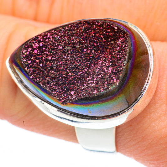 Titanium Druzy Rings handcrafted by Ana Silver Co - RING60972