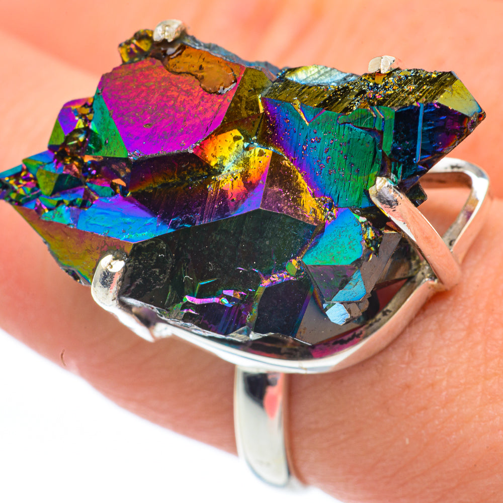 Titanium Sunshine Druzy Rings handcrafted by Ana Silver Co - RING60982