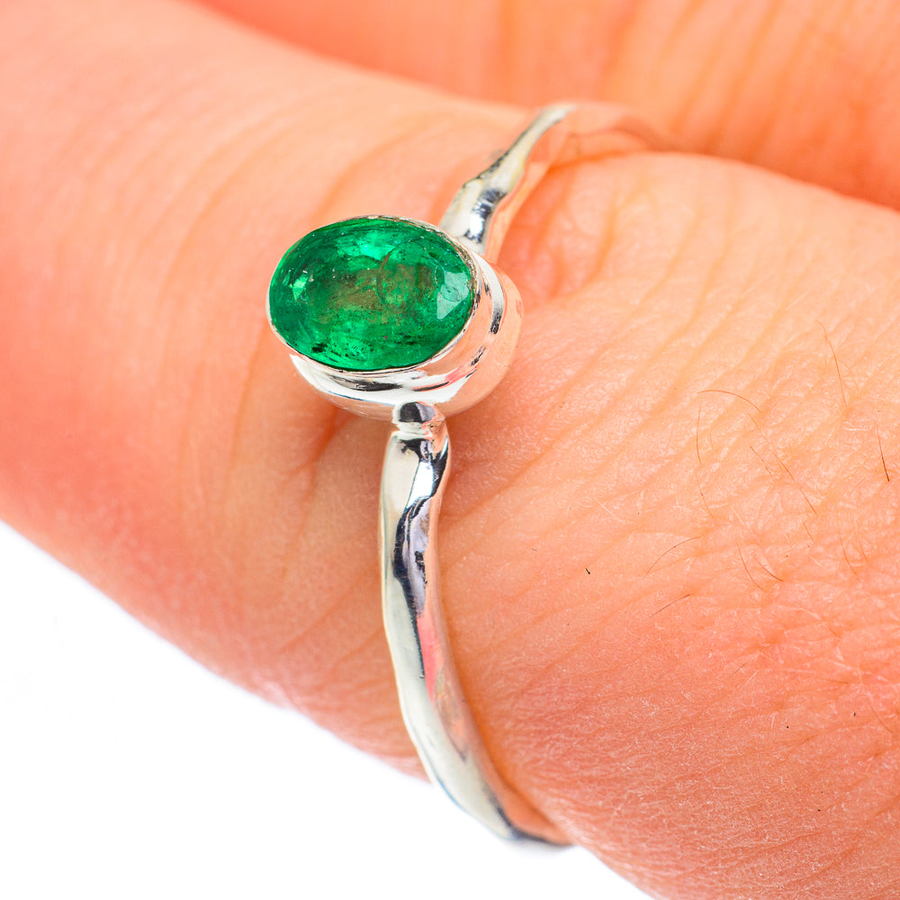 Zambian Emerald Rings handcrafted by Ana Silver Co - RING60991