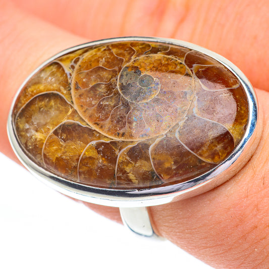 Ammonite Fossil Rings handcrafted by Ana Silver Co - RING60995