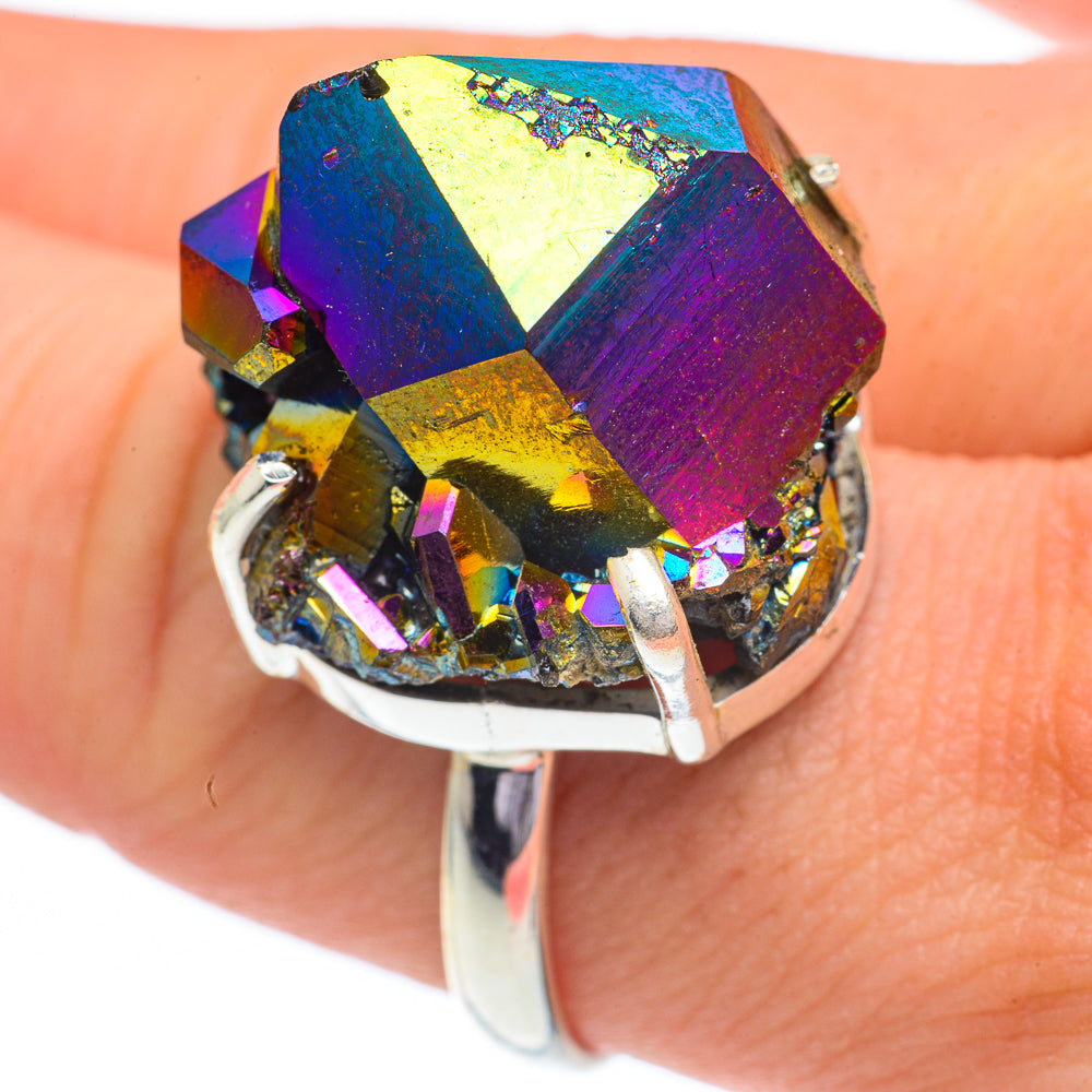 Titanium Sunshine Druzy Rings handcrafted by Ana Silver Co - RING61008
