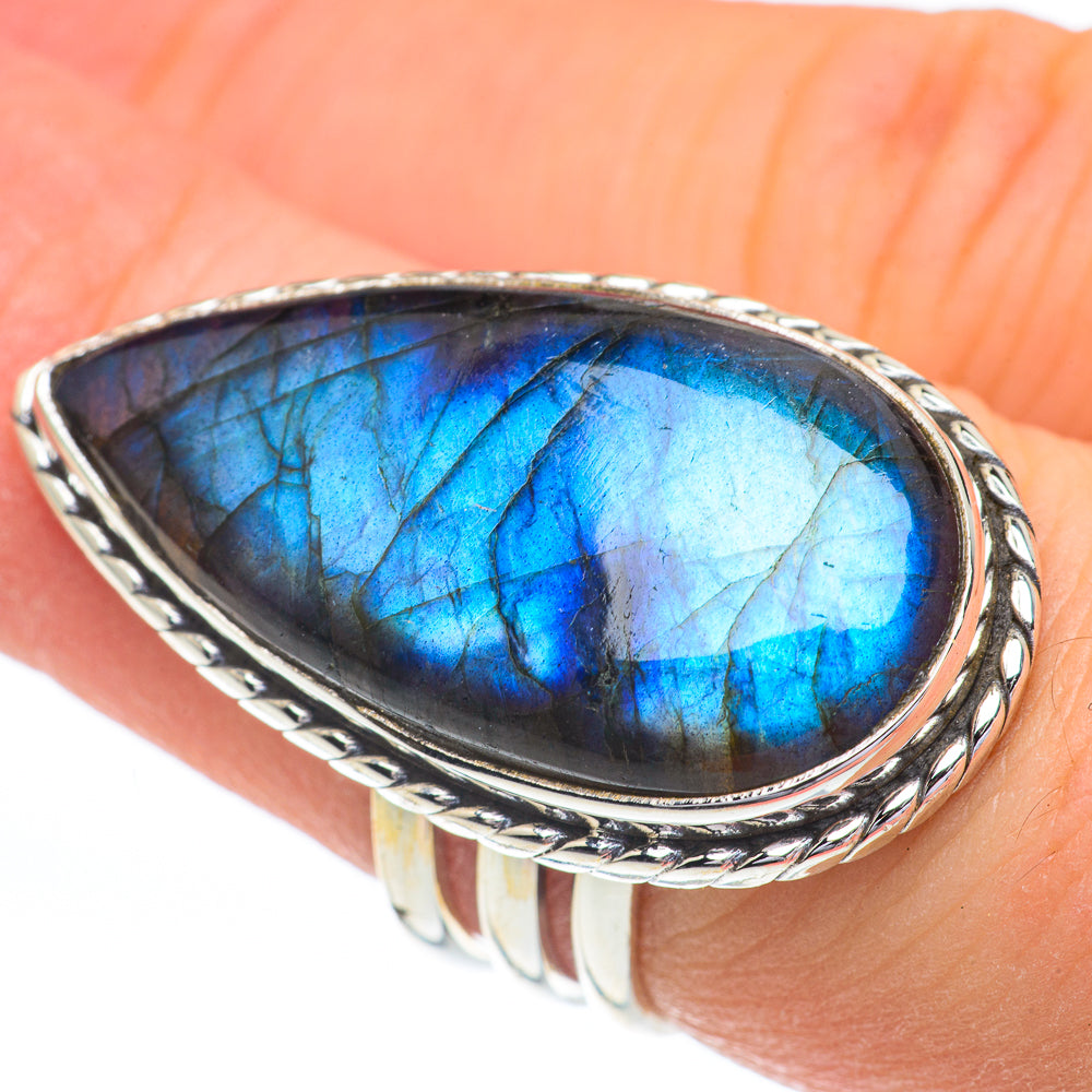 Labradorite Rings handcrafted by Ana Silver Co - RING61018