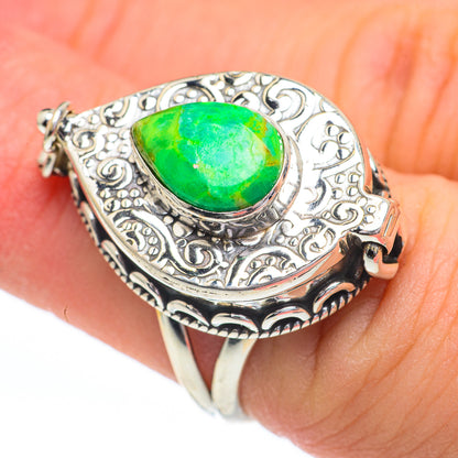 Green Copper Composite Turquoise Rings handcrafted by Ana Silver Co - RING61019