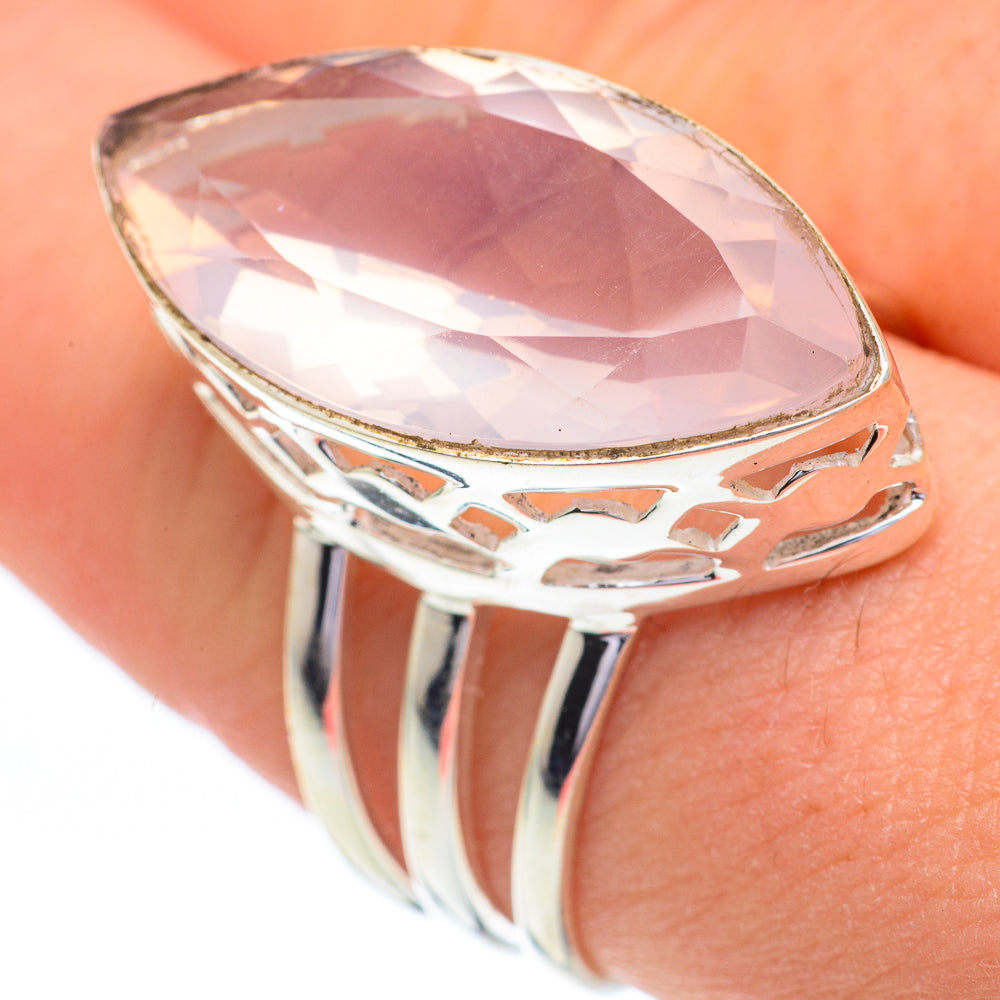 Rose Quartz Rings handcrafted by Ana Silver Co - RING61028