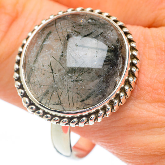 Tourmalinated Quartz Rings handcrafted by Ana Silver Co - RING61032